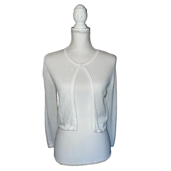 Talbots Cardigan Womens S Used Knit White - Picture 16 of 16